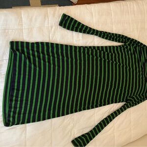 Michael Kors Green and Navy long sleeve Striped Dress